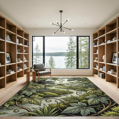 Lush Green Botanical Ivy Vine Rug