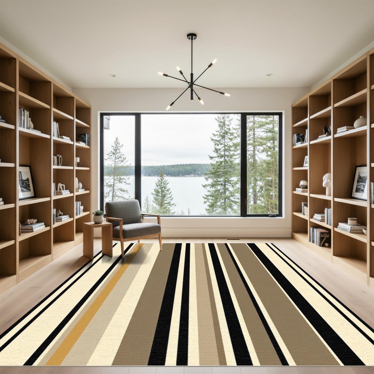 Earth Tones Vertical Striped Rug