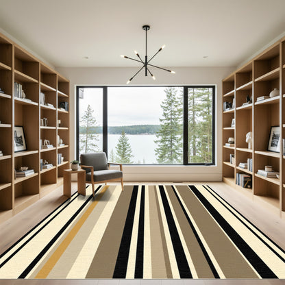 Earth Tones Vertical Striped Rug