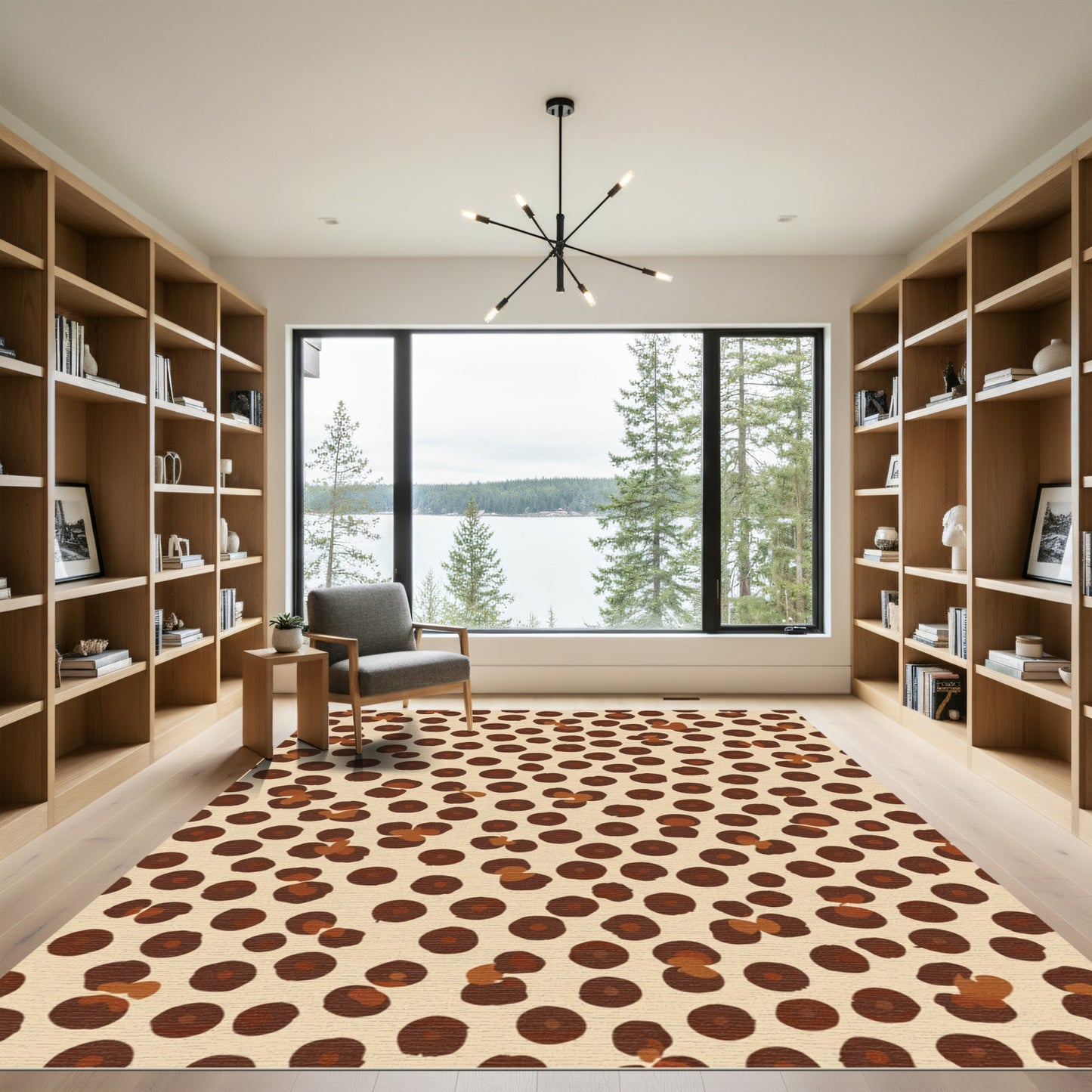 Brown Dot Animal Print Rug