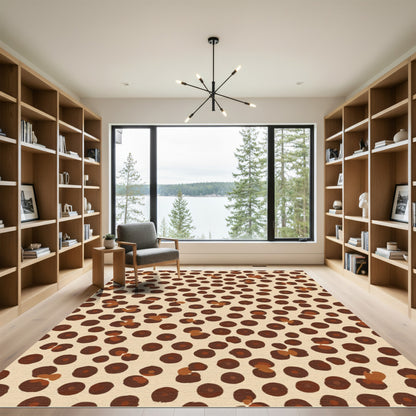 Brown Dot Animal Print Rug