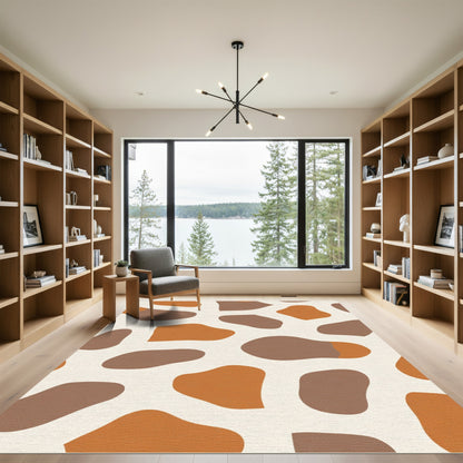 Terracotta Brown Organic Blob Rug