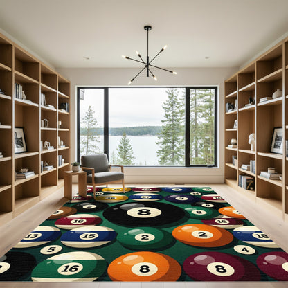Vibrant Billiard Ball Geometric Graphic Rug