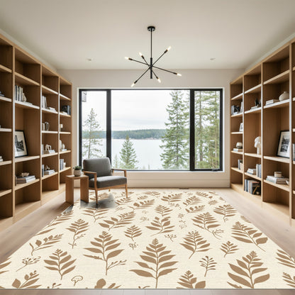 Brown Botanical Branch Meadow Rug