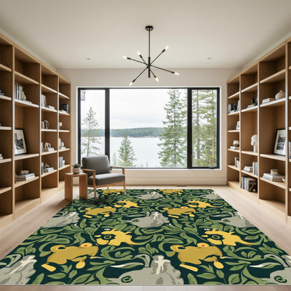 Golden Yellow Elephant Fern Garden Rug