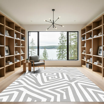Modern Geometric Maze Rug