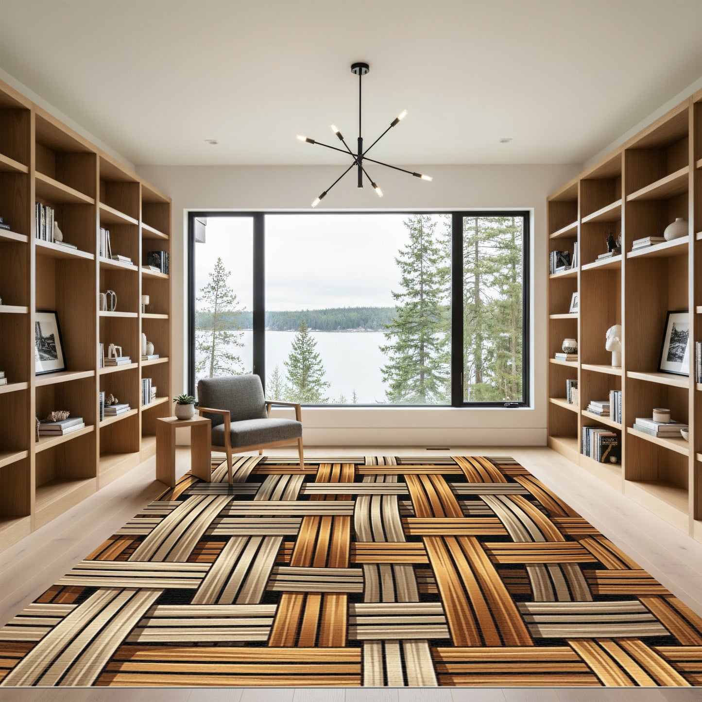 Natural Wicker Weave Earth Tone Textured Rug