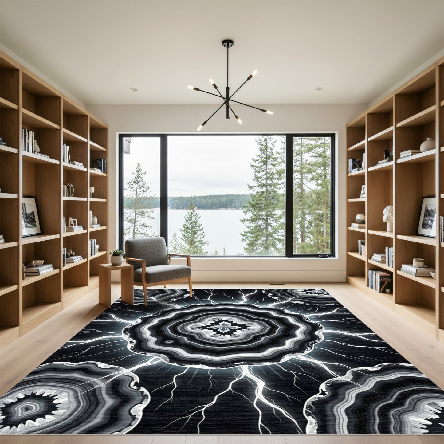 Dramatic Agate Slice Lightning Rug