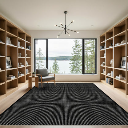 Minimalist White Dotted Grid Rug
