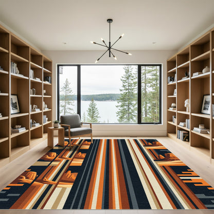 Desert Mesa Sunset Linear Earthy Rug