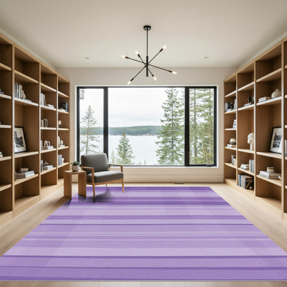Soft Lavender Gradient Stripe Rug