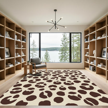 Dark Brown Spotted Animal Hide Rug