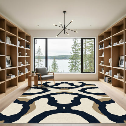 Abstract Organic Chain Link Rug