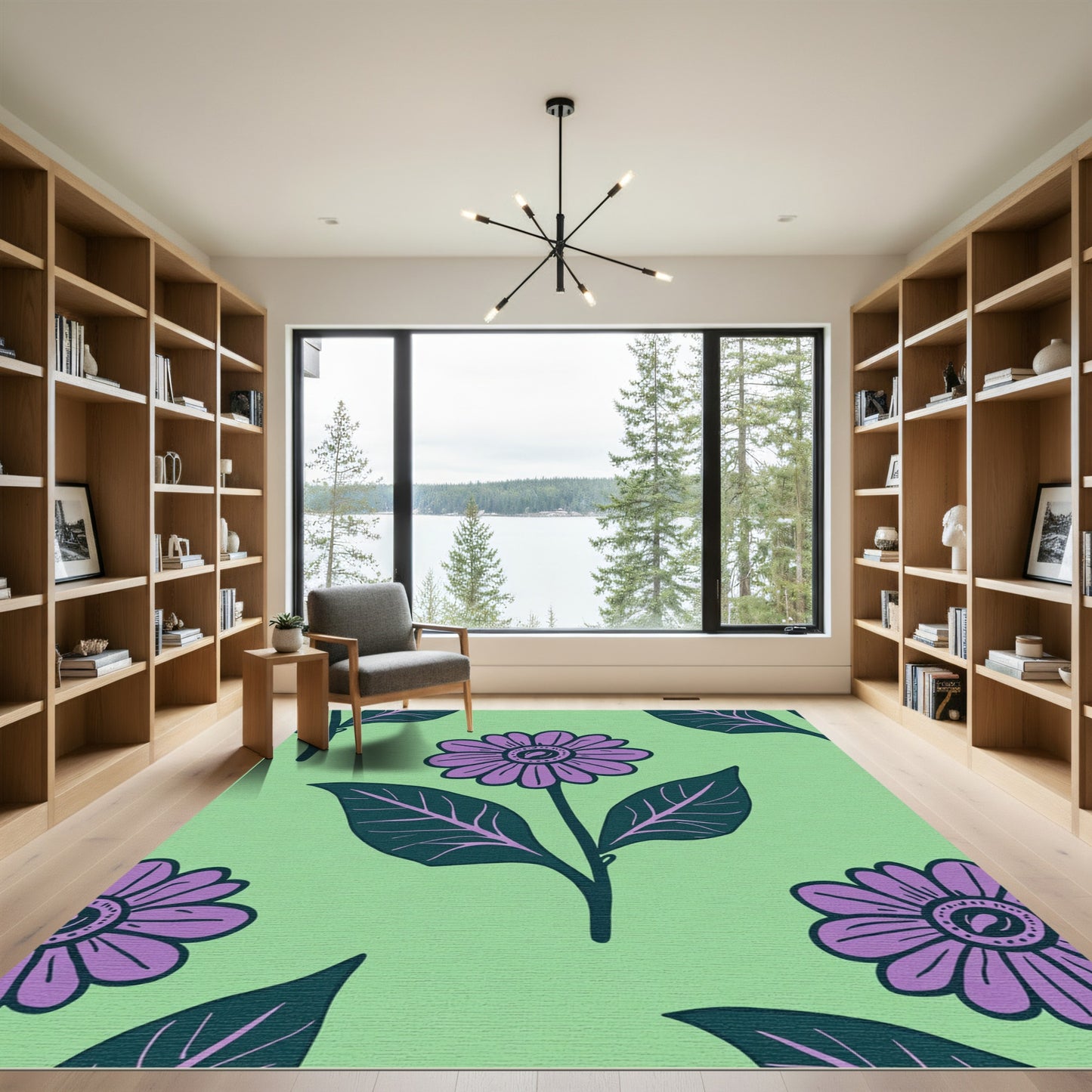 Lavender Daisy Garden Meadow Rug