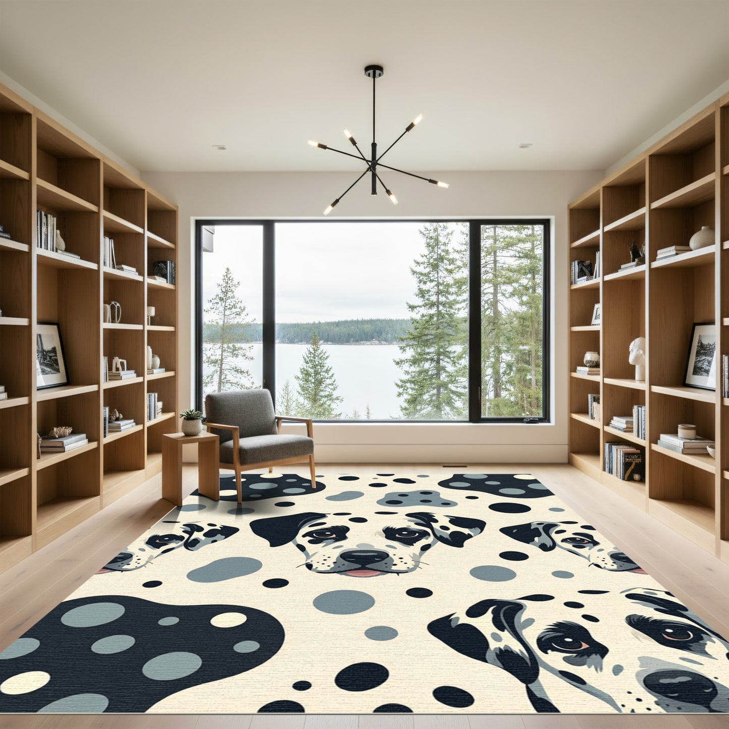 Playful Dalmatian Puppy Cream Spotted Rug