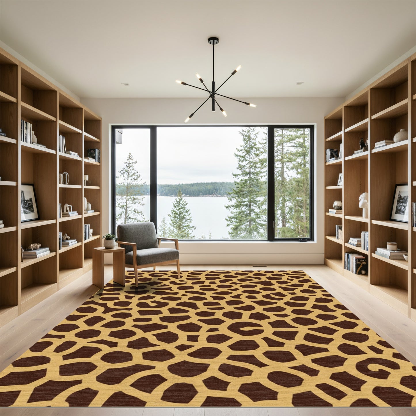 Brown Ochre Organic Cells Rug