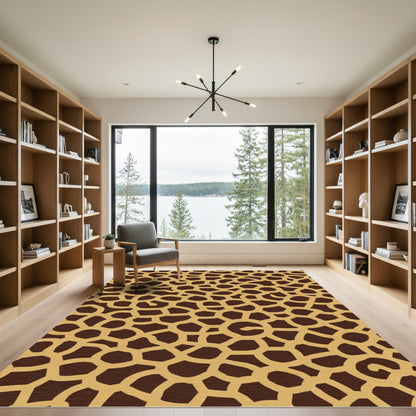 Brown Ochre Organic Cells Rug