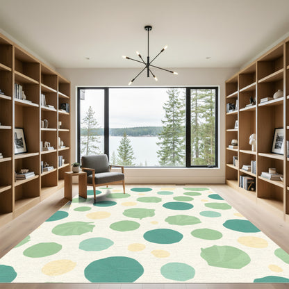 Sage Green Teal Spot Scatter Rug