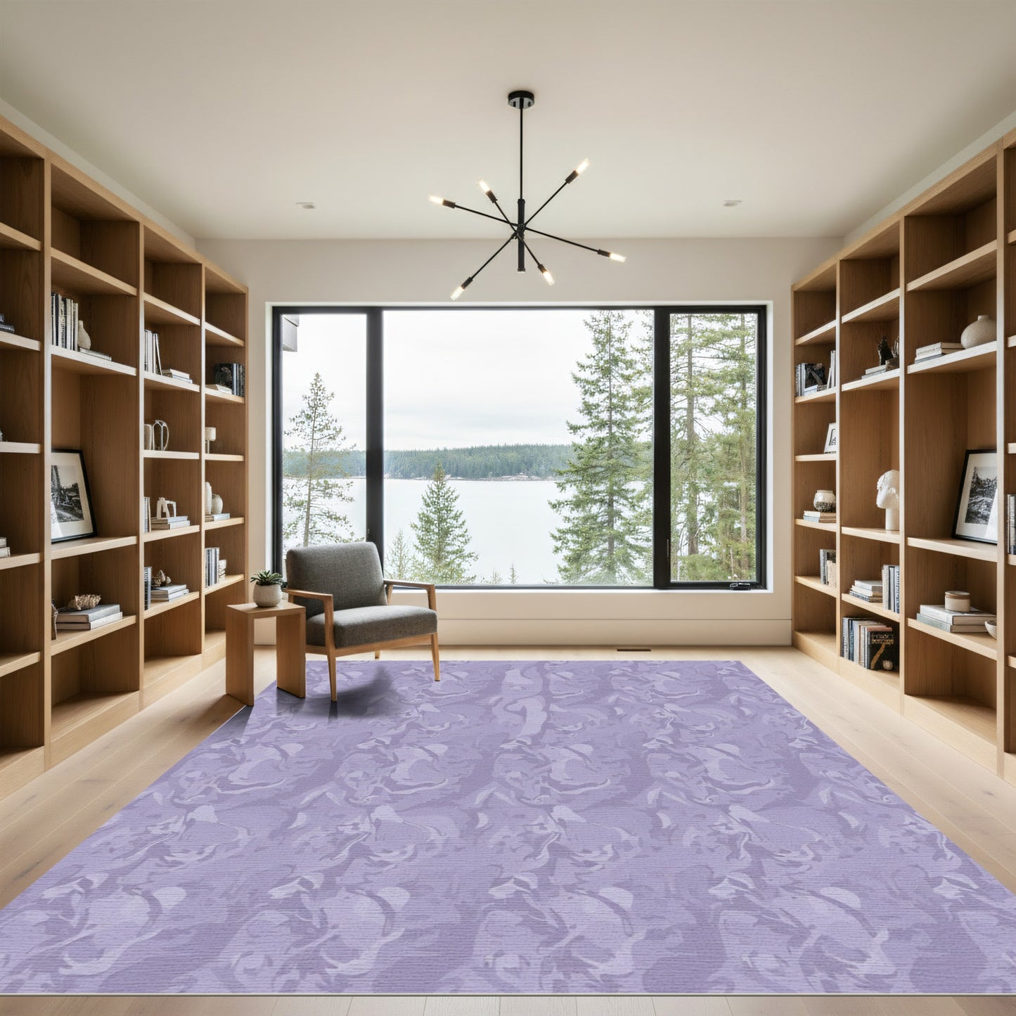 Lavender Abstract Swirl Texture Rug