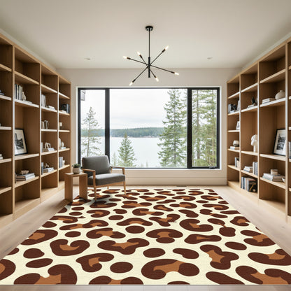 Brown Tan Spotted Animal Hide Rug