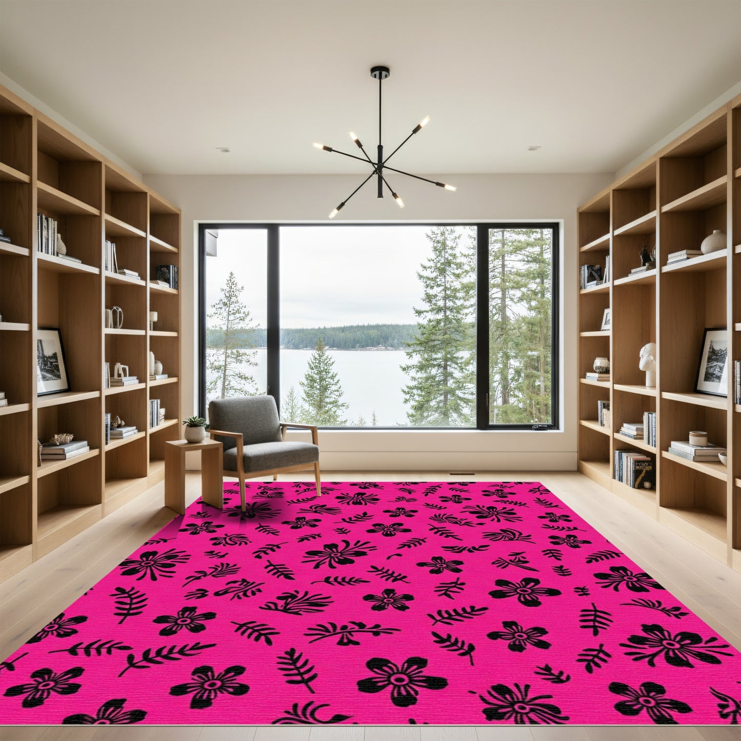 Pink Floral Scatter Rug