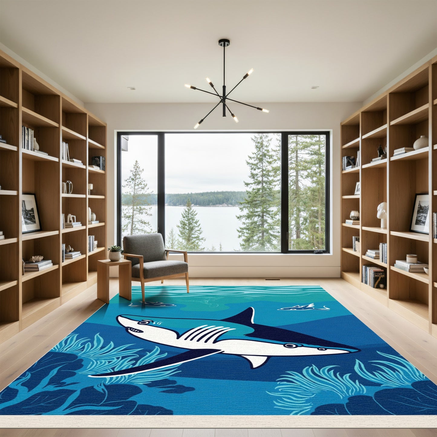 Oceanic Shark Sea Creature Bold Rug