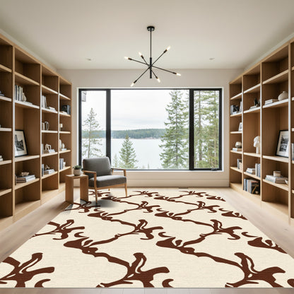 Brown Organic Vine Background Rug
