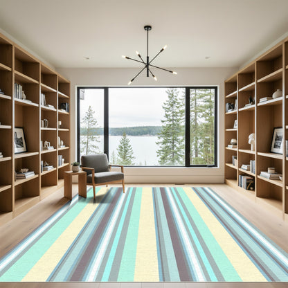 Soft Pastel Stripe Composition Rug