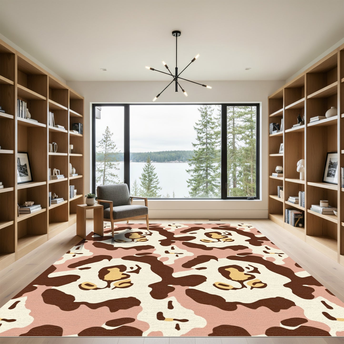 Chic Leopard Spots Camouflage Rug