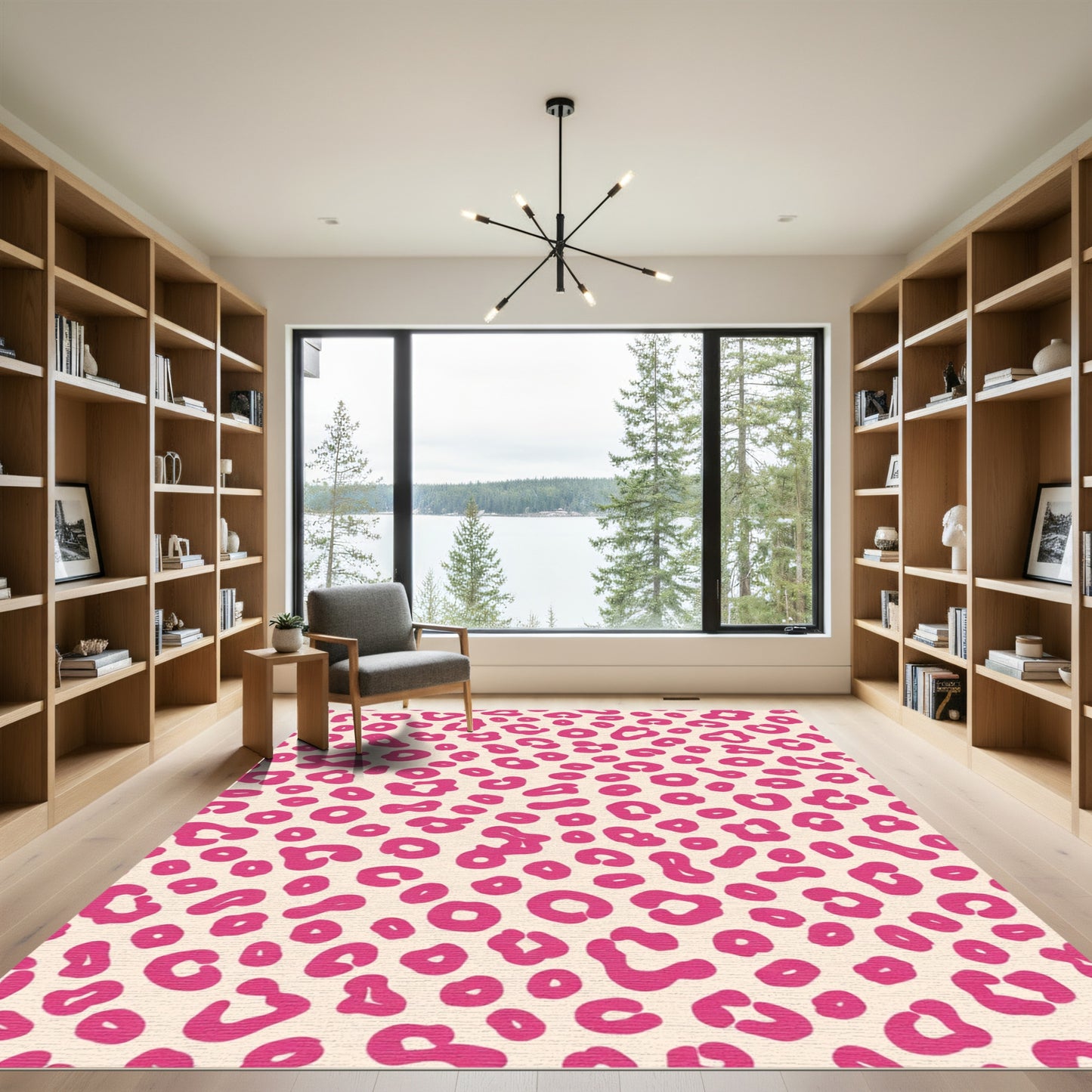Bright Pink Leopard Spotty Rug