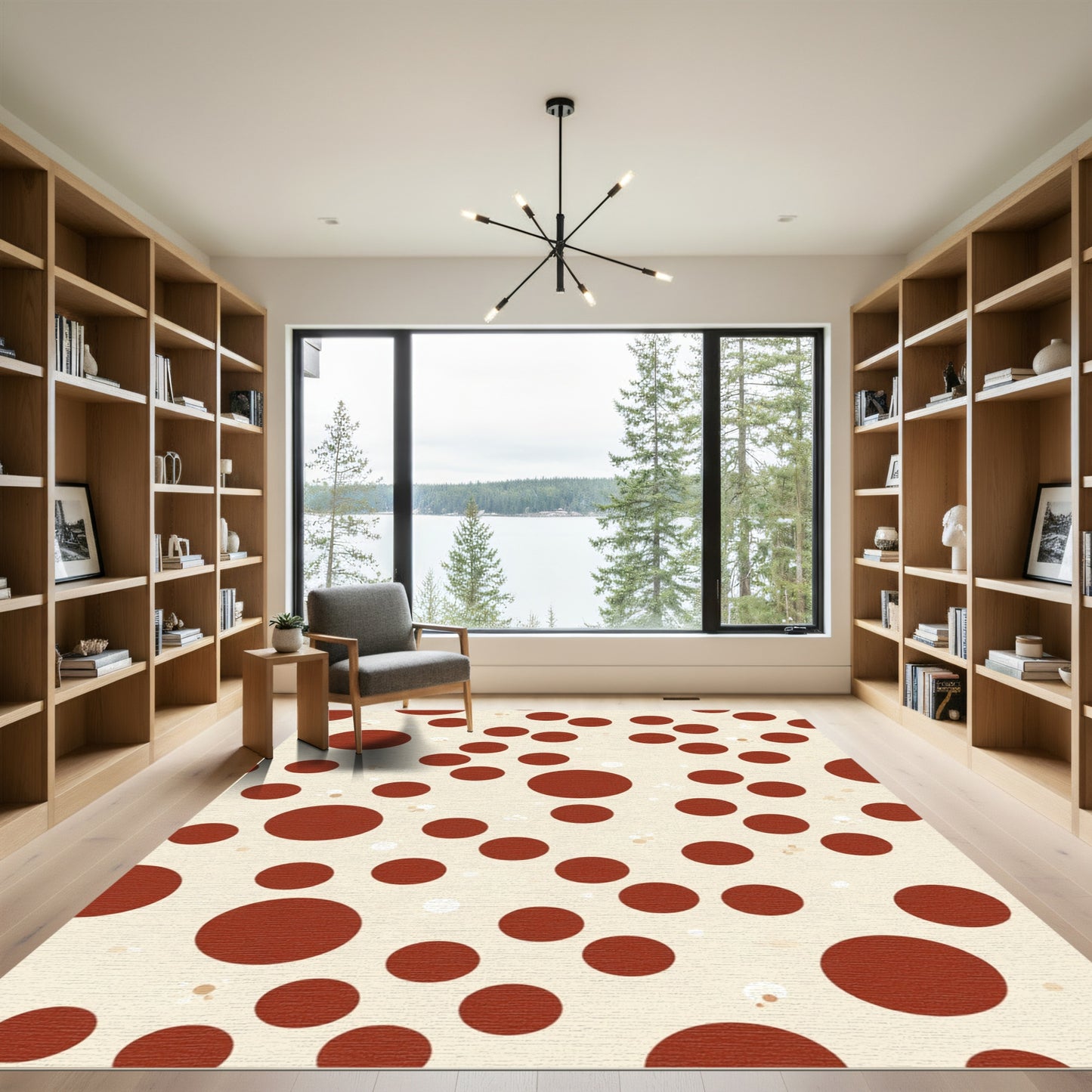 Crimson Dot Scatter Rug