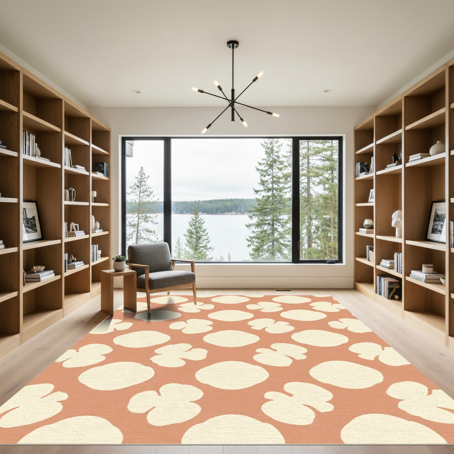 Crimson Clover Petal Geometric Rug