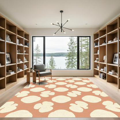 Crimson Clover Petal Geometric Rug