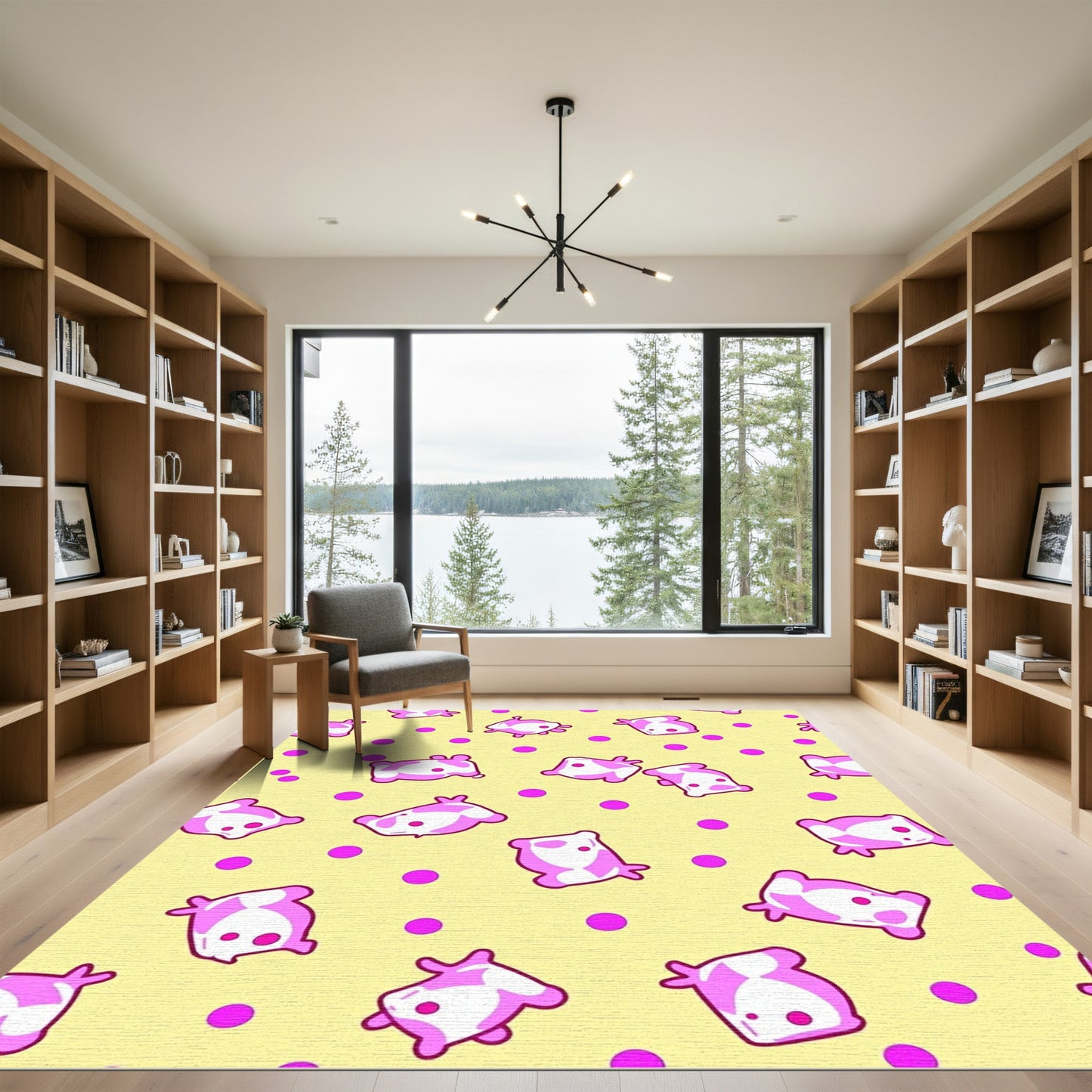 Cute Pink Pillow Polka Dot Rug