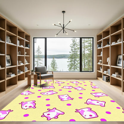 Cute Pink Pillow Polka Dot Rug