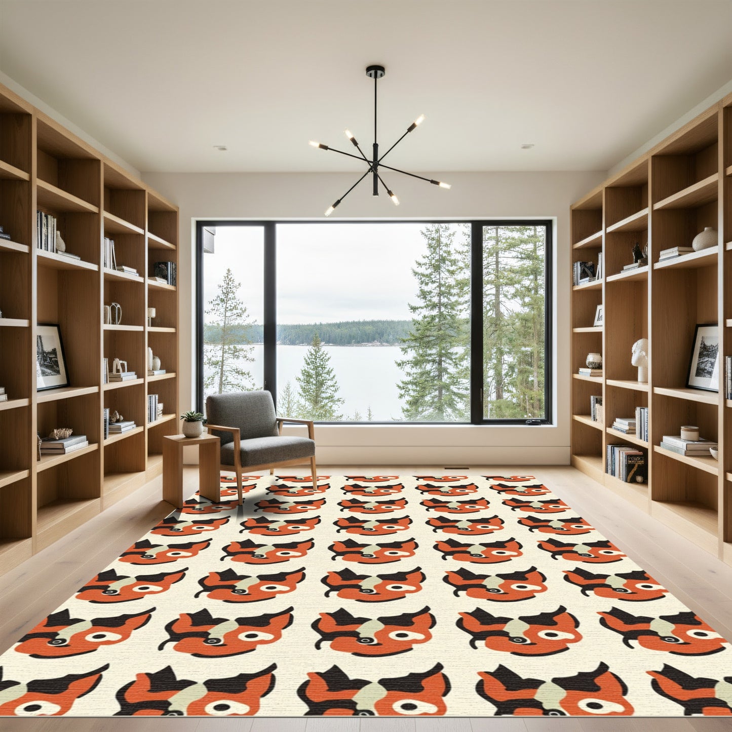Orange Black Brindle French Bulldog Repeat Rug
