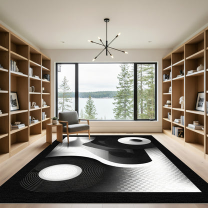 Monochromatic Geometric Circles and Grids Rug