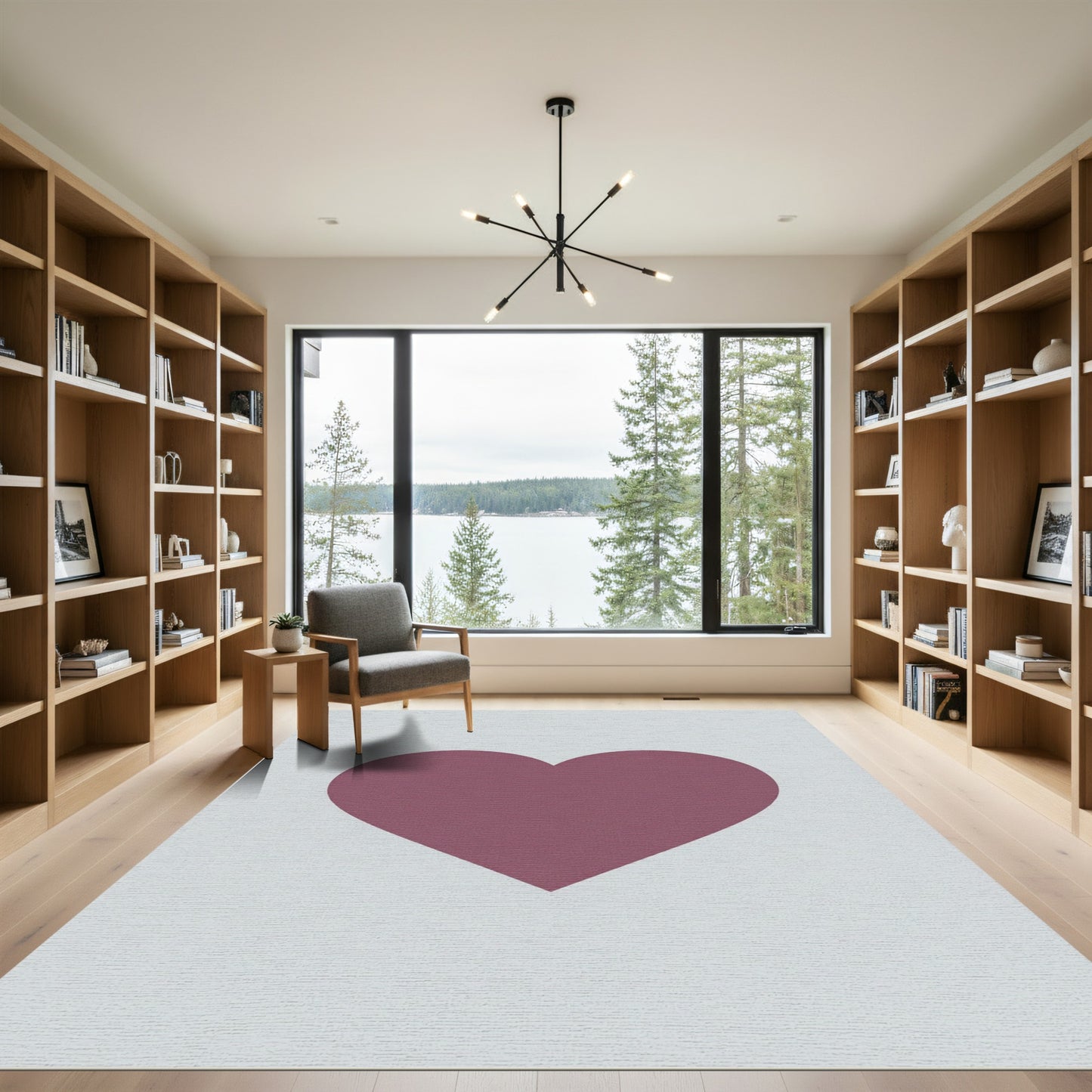 Plum Heart Minimalist Contemporary Rug