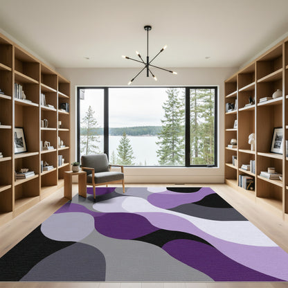 Amethyst Wave Abstract Overlay Rug