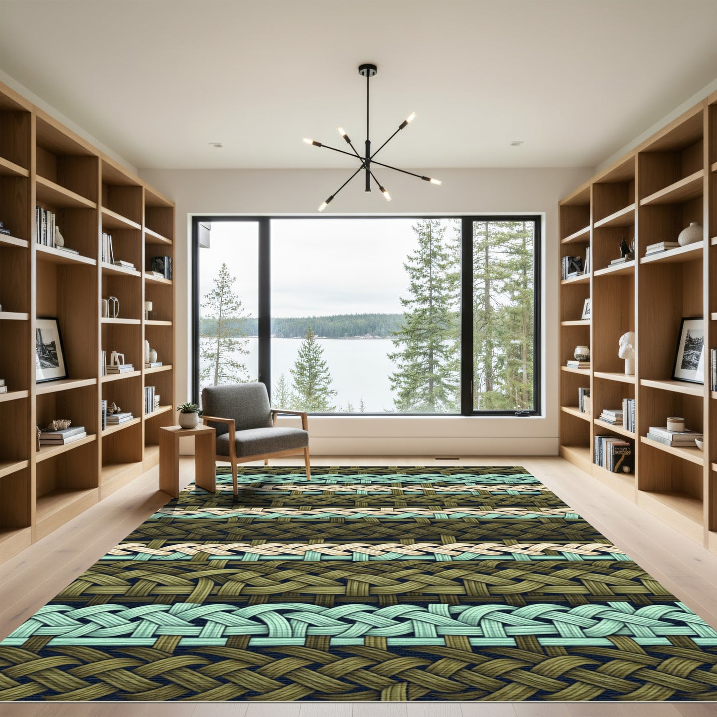Woven Sage and Cream Braided Texture Rug
