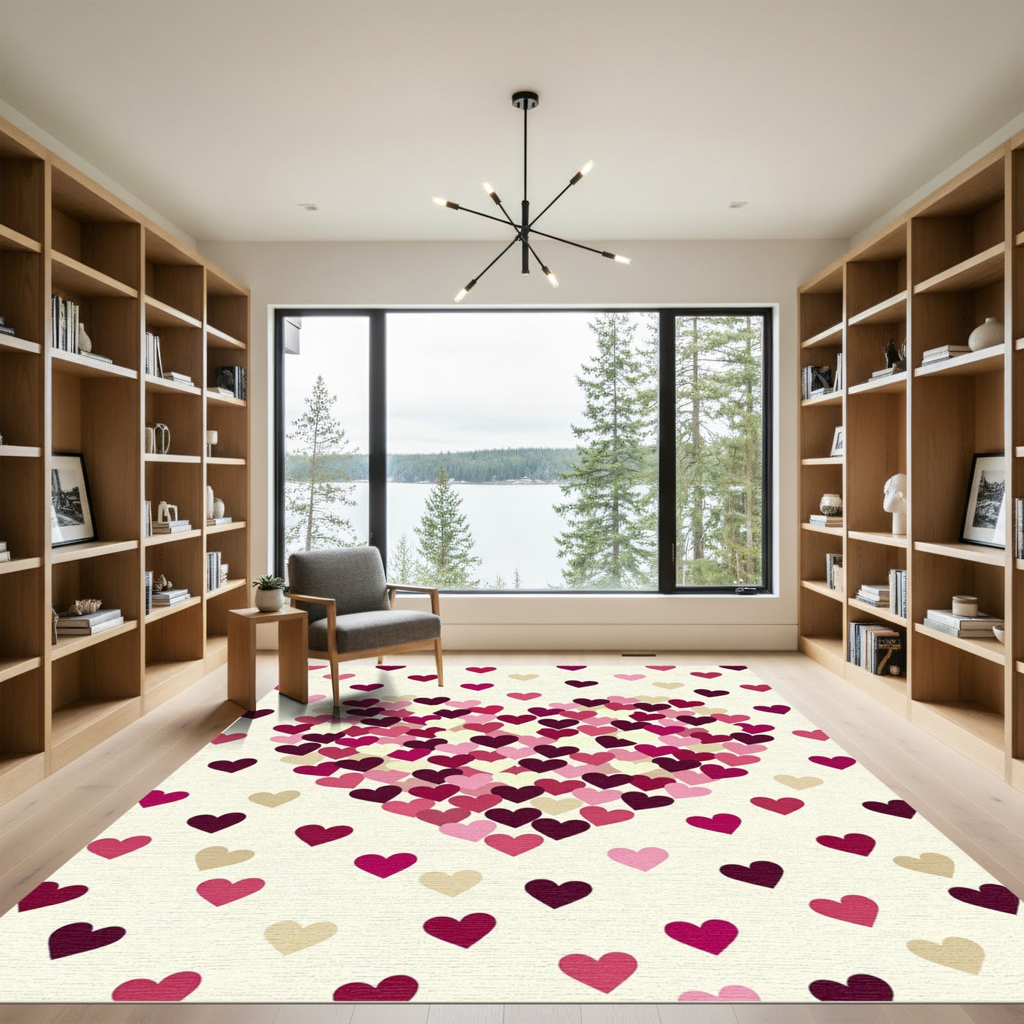 Vibrant Magenta Heart Scatter Rug