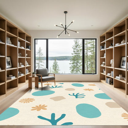 Coastal Abstract Organic Shapes Rug