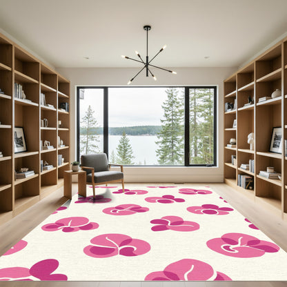 Pink Abstract Blossom Cluster Rug