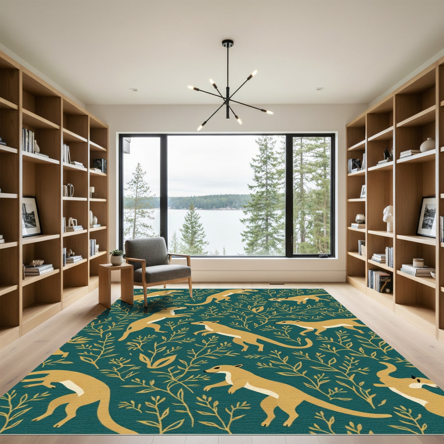 Golden Ferrets Emerald Meadow Rug