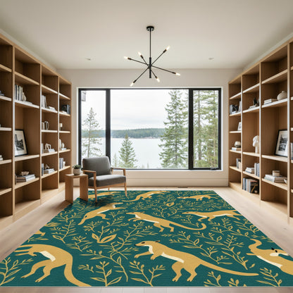 Golden Ferrets Emerald Meadow Rug