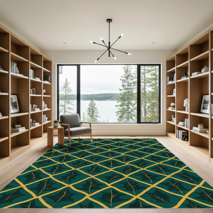Emerald Green Lattice Holly Rug