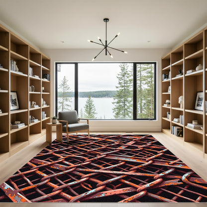 Rusty Wire Mesh Texture Rug