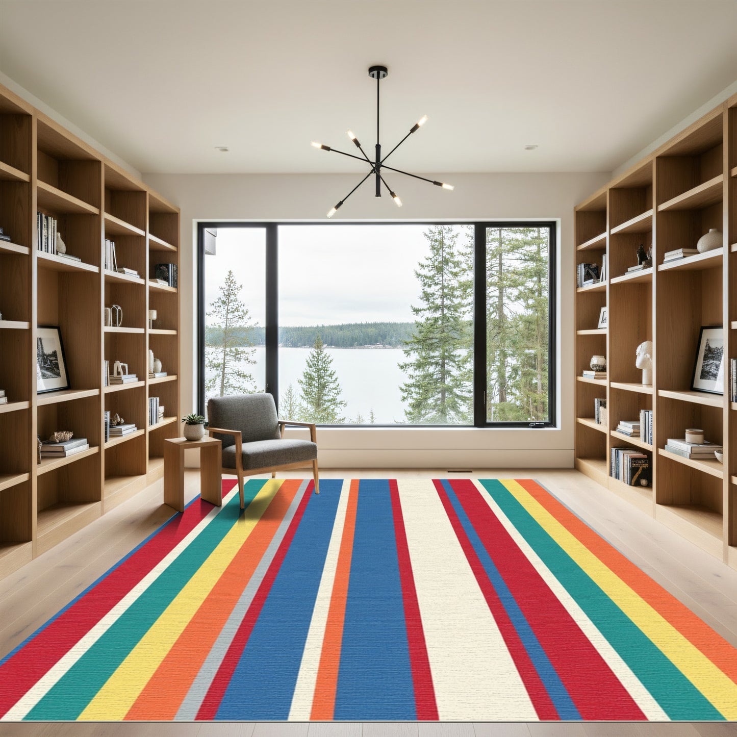 Multi Color Vertical Stripe Rug