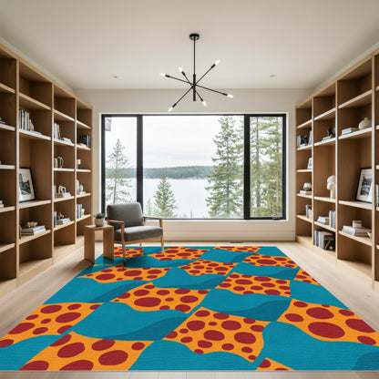 Crimson Dot Organic Wave Rug
