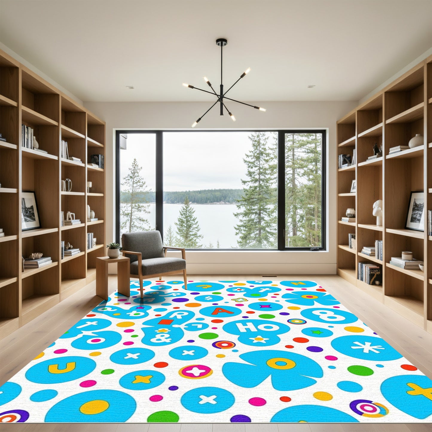 Whimsical Alphabet And Symbols Collage Rug